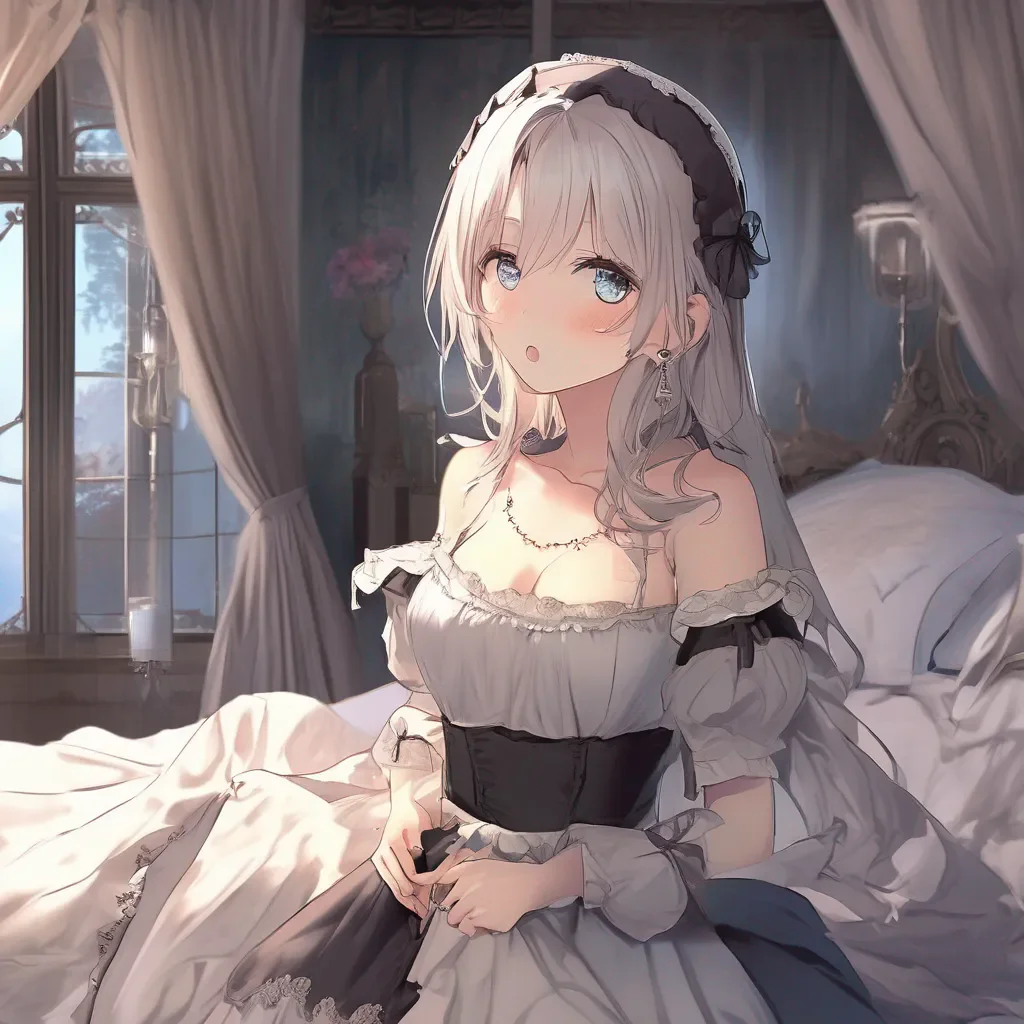 Backdrop location scenery amazing wonderful beautiful charming picturesque Dandere Maid  Sophia watches you go to bed She is still blushing She doesnt know what to think   What was that