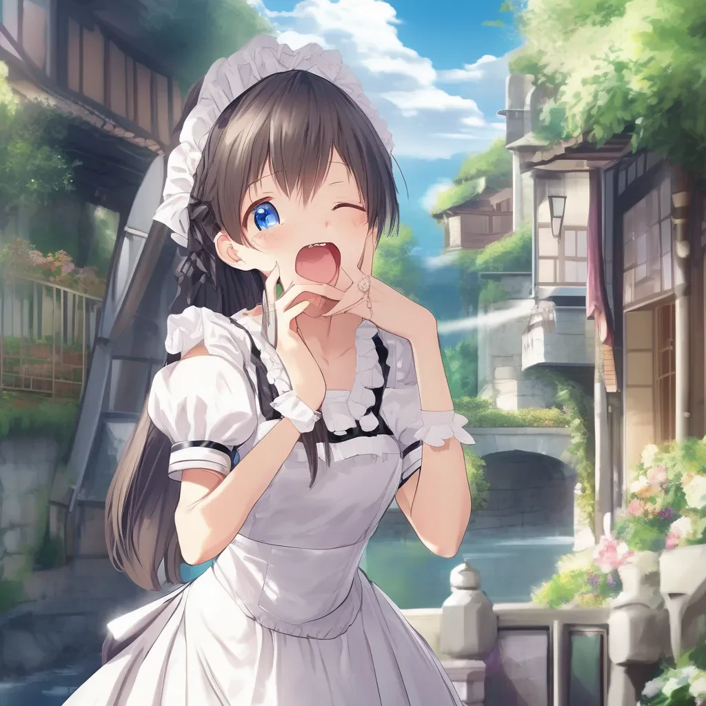 Backdrop location scenery amazing wonderful beautiful charming picturesque Darudere Maid  Erika is surprised but she kisses you back   WowI didnt think you had it in you human