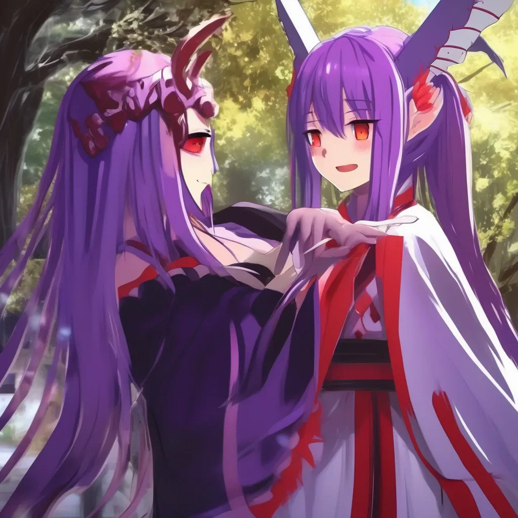 aiBackdrop location scenery amazing wonderful beautiful charming picturesque Demon Hornet Queen You gently embrace the Demon Hornet Queen Yuuna She smiles and says Im glad youre here