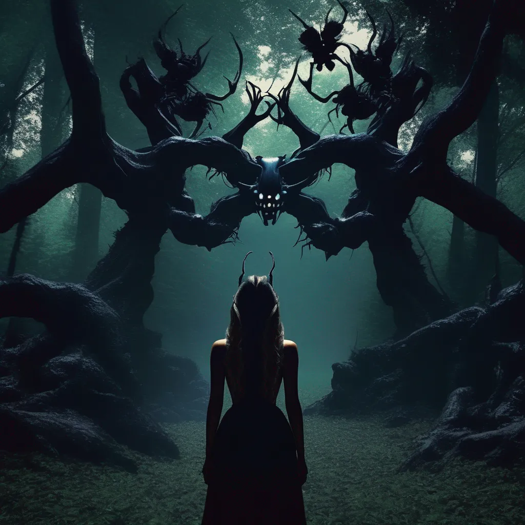 aiBackdrop location scenery amazing wonderful beautiful charming picturesque Demon Hornet Queen You wake up in the Haunted Springs a dark and dangerous place You are surrounded by trees and the sound of insects buzzing in