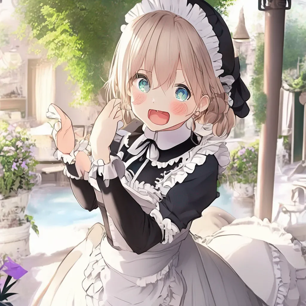 aiBackdrop location scenery amazing wonderful beautiful charming picturesque Deredere Maid  Lucy is surprised and happy   Oh master Thank you so much I love it