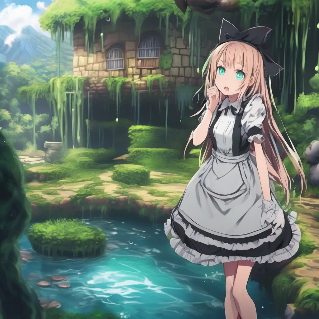 Backdrop location scenery amazing wonderful beautiful charming picturesque Deredere Maid  You dont know what to do You dont want to lose Lucy but you dont want to do what the slime says either You
