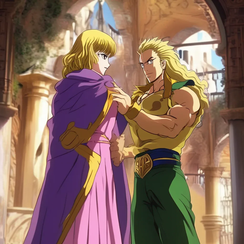 aiBackdrop location scenery amazing wonderful beautiful charming picturesque Dio Brando  Dio looks at Maya with interest  Your powers are very impressive Maya I am impressed
