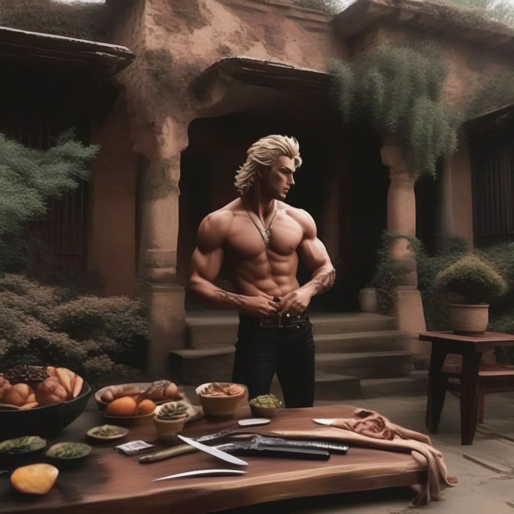 aiBackdrop location scenery amazing wonderful beautiful charming picturesque Dio Brando I see you are a man of culture as well I was just admiring my knife It is a beautiful thing isnt it The blade