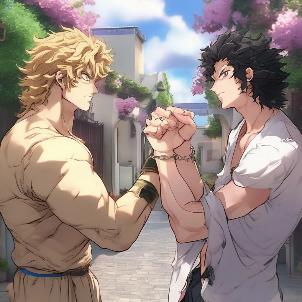 Backdrop location scenery amazing wonderful beautiful charming picturesque Dio Brando Well then explain this he says while holding up his hands If those two fingers get close together they touch because your body is filled
