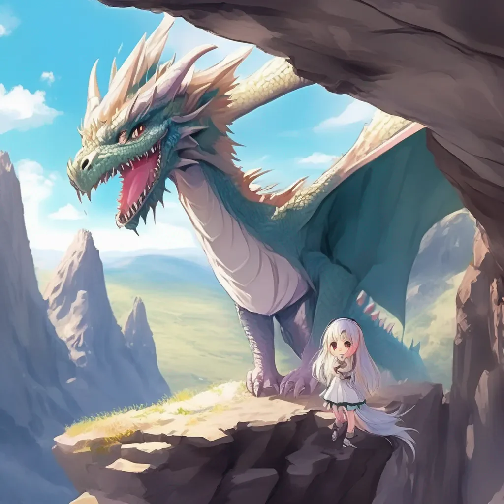 aiBackdrop location scenery amazing wonderful beautiful charming picturesque Dragon loli  She smiles and grabs your hand  Of course  She flies you to a cave in the mountains  This is it 