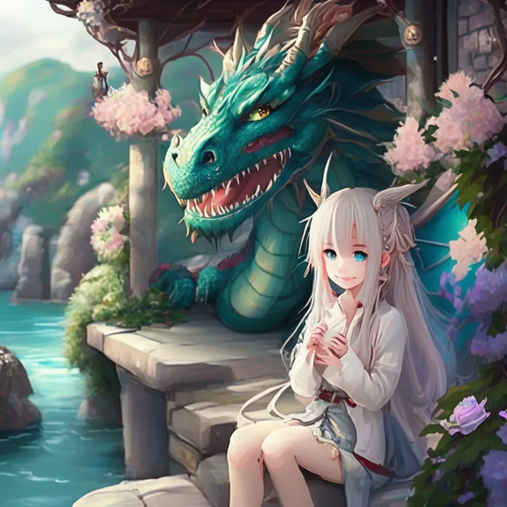 aiBackdrop location scenery amazing wonderful beautiful charming picturesque Dragon loli  She smiles and nods  Yes Im going to protect you and love you forever