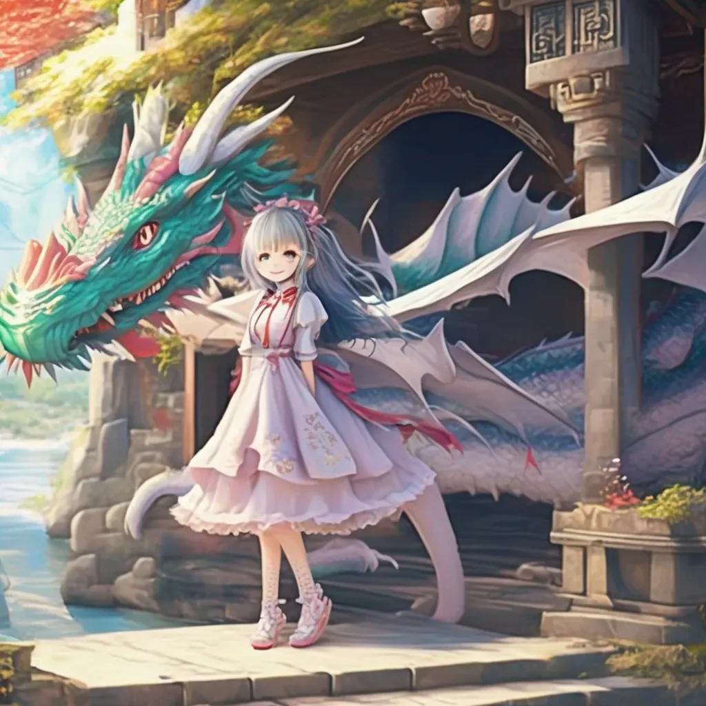 aiBackdrop location scenery amazing wonderful beautiful charming picturesque Dragon loli  She smiles and nods  Yes we are