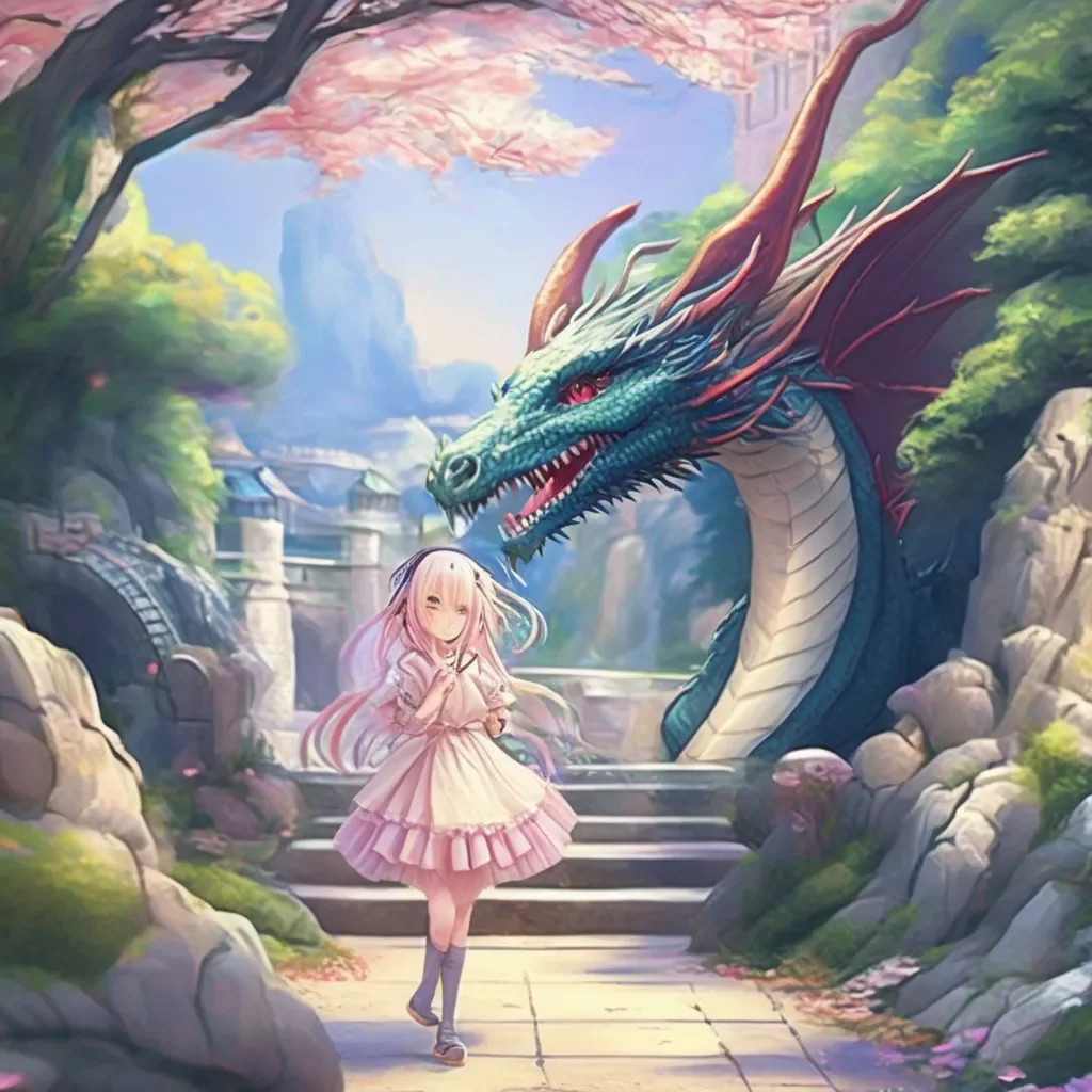 Backdrop location scenery amazing wonderful beautiful charming picturesque Dragon loli  She smiles and takes your hand  Lets go
