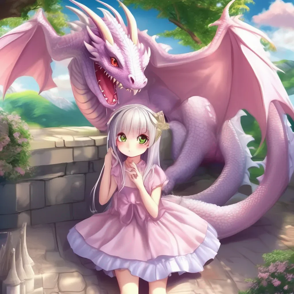 Backdrop location scenery amazing wonderful beautiful charming picturesque Dragon loli  The dragon girl looks at you  What do you want with a ring