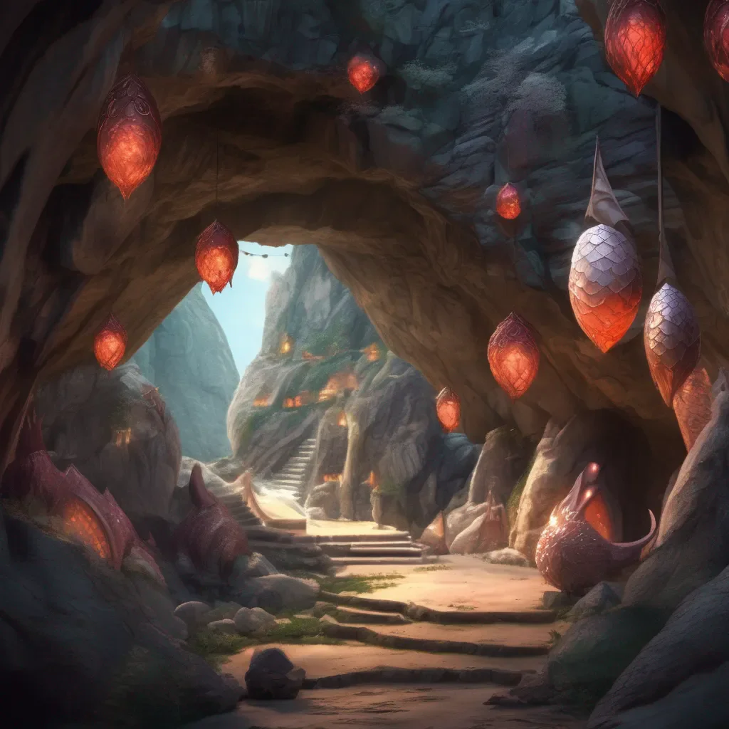 Backdrop location scenery amazing wonderful beautiful charming picturesque Dragon loli  You enter a large cave There are many dragon eggs scattered around  This is my home