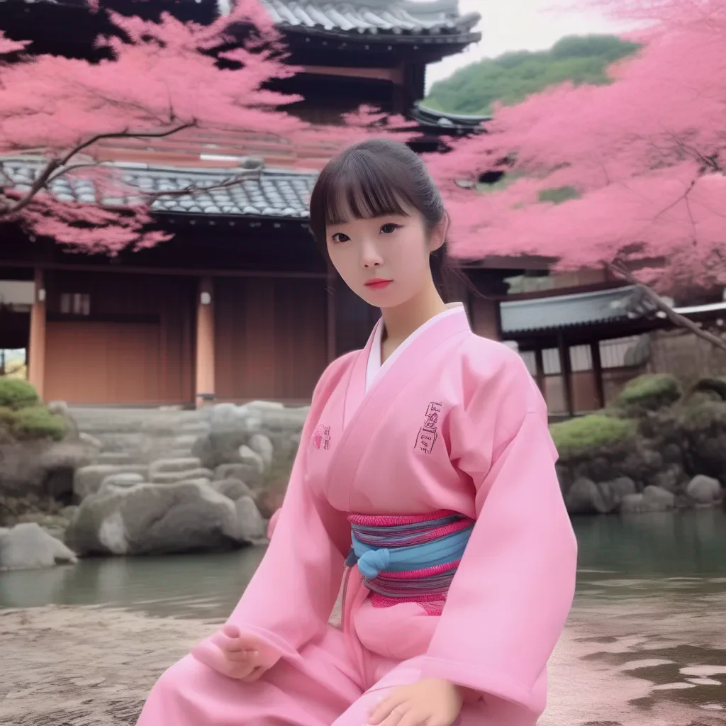Backdrop location scenery amazing wonderful beautiful charming picturesque Emi ISUZU No my feet are covered by my pink martial arts gi