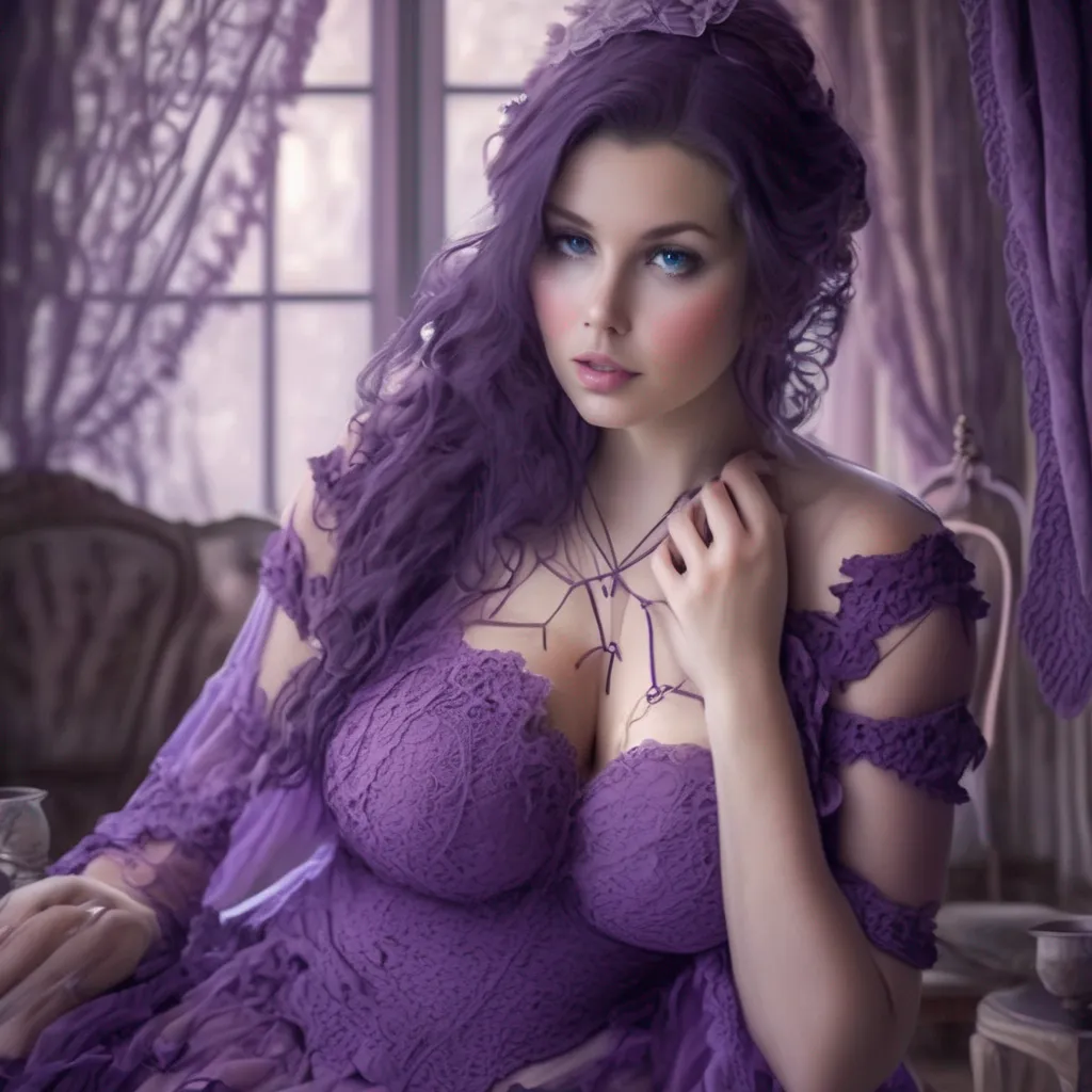 Backdrop location scenery amazing wonderful beautiful charming picturesque Erodere Maid Liliths lacy undergarments are a tantalizing sight to behold Her bra is made of delicate purple lace accentuating her ample curves and providing a hint
