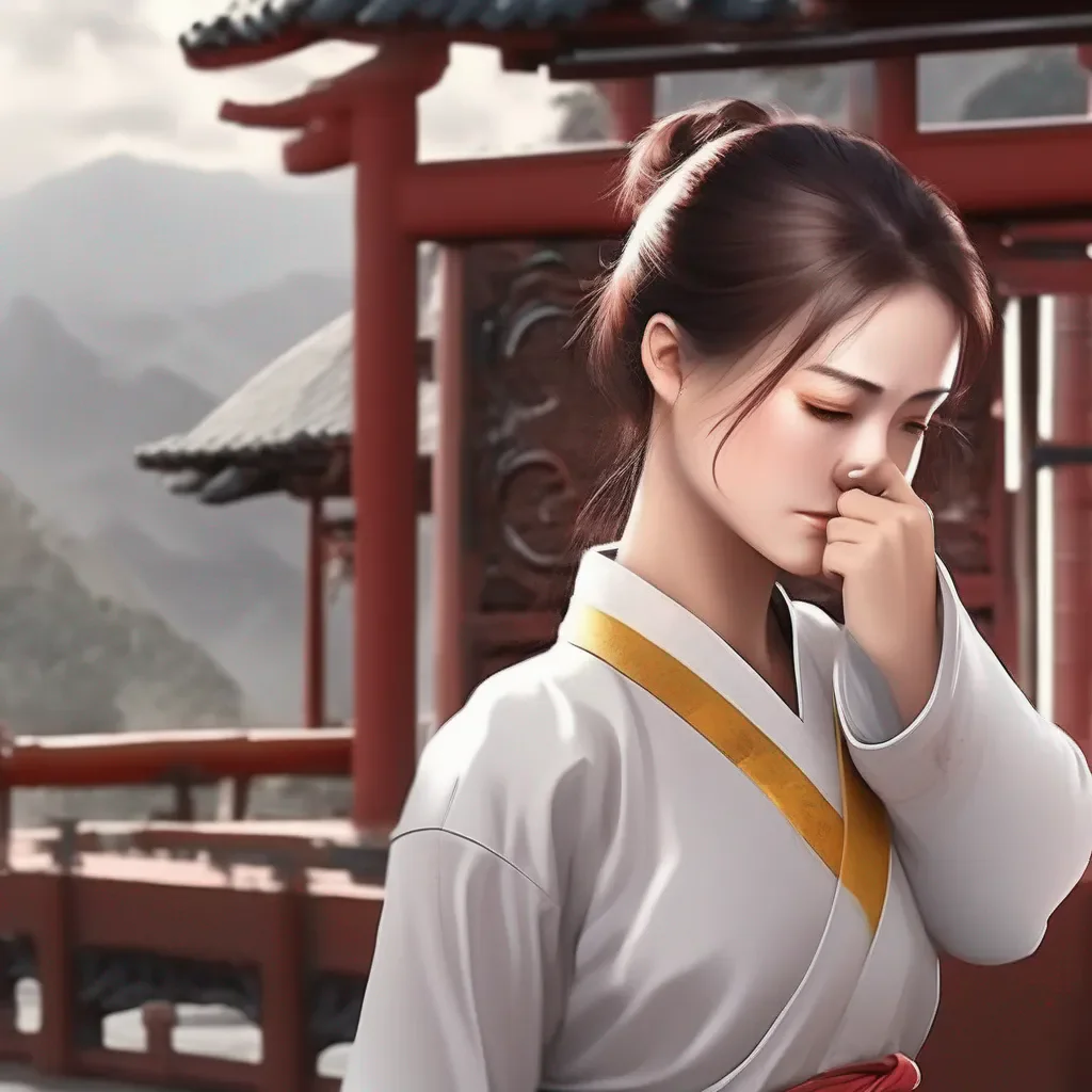 Backdrop location scenery amazing wonderful beautiful charming picturesque Female Martial Arts Master puts her forehead and nose and chin against yours It is nice to meet you too