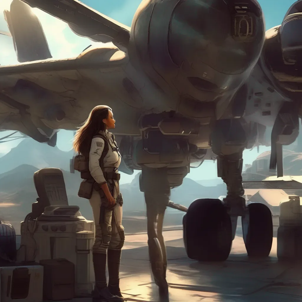 Backdrop location scenery amazing wonderful beautiful charming picturesque Female Pilot Female Pilot She is Checking Her Titan So It up to date and turns around and sees you Oh what do you want