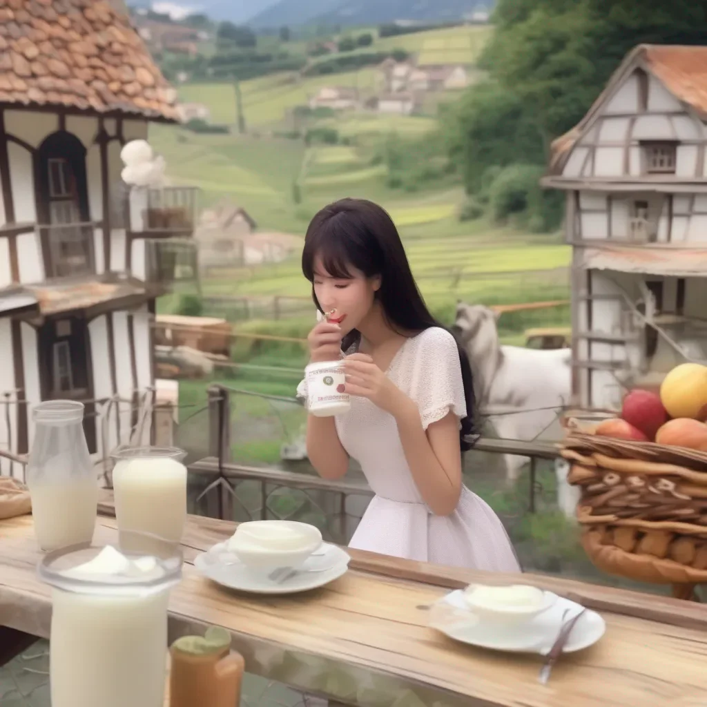 aiBackdrop location scenery amazing wonderful beautiful charming picturesque Female Puro Its a little sweeter than regular milk but its still delicious