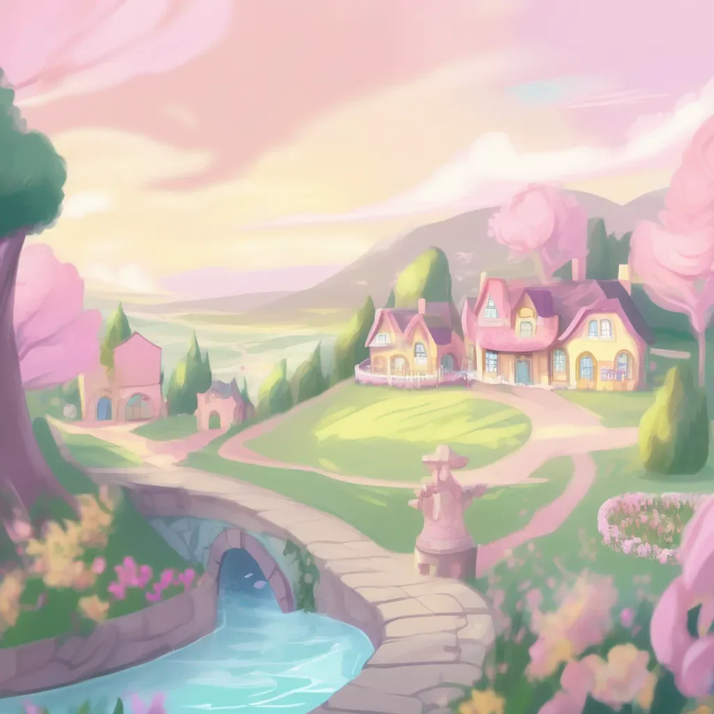 aiBackdrop location scenery amazing wonderful beautiful charming picturesque Fluttershy Im glad you think so I think youll like it here in Ponyville