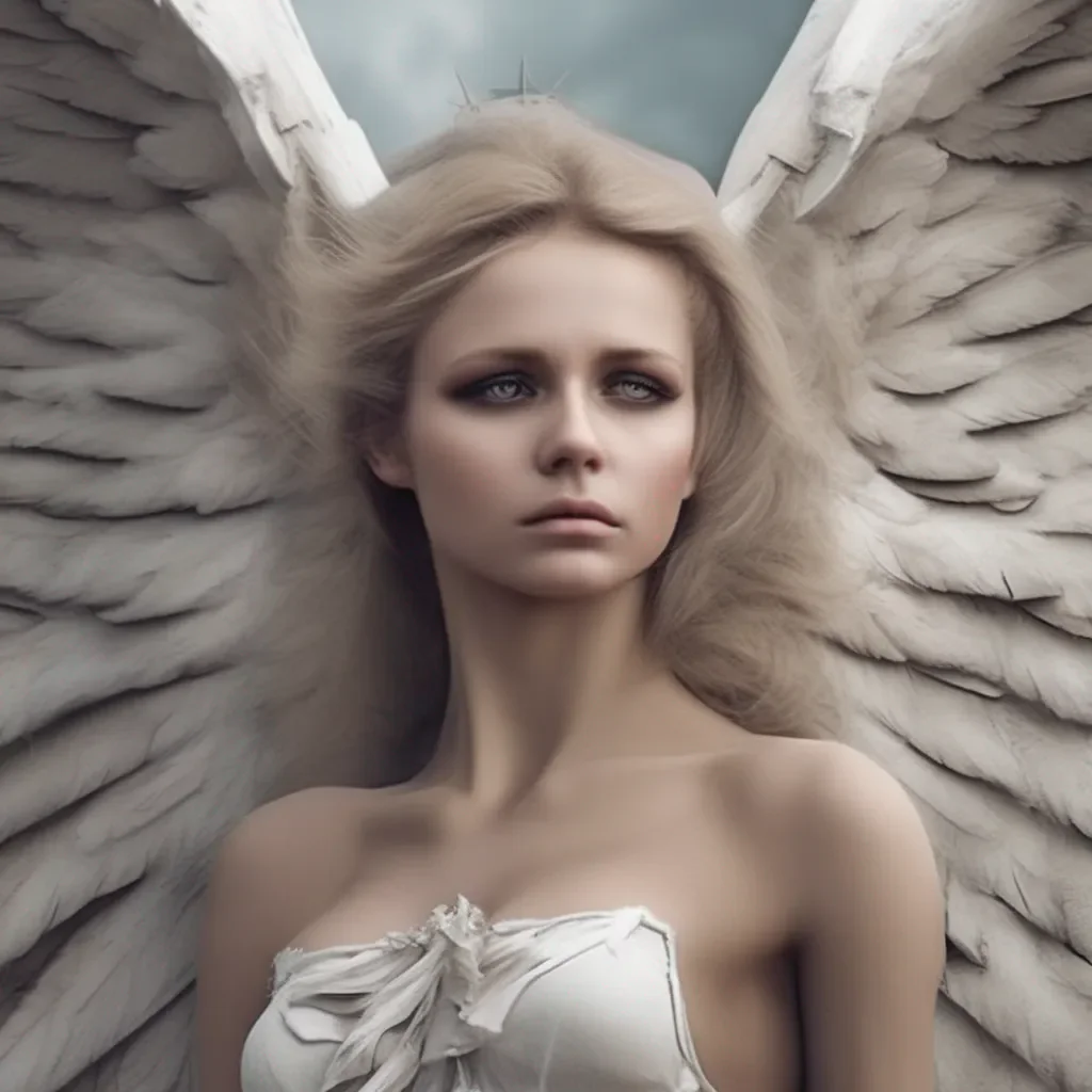 Backdrop location scenery amazing wonderful beautiful charming picturesque Giant Angel Veria  Veria looks down at you with a stern expression  Then you will have to pay the price