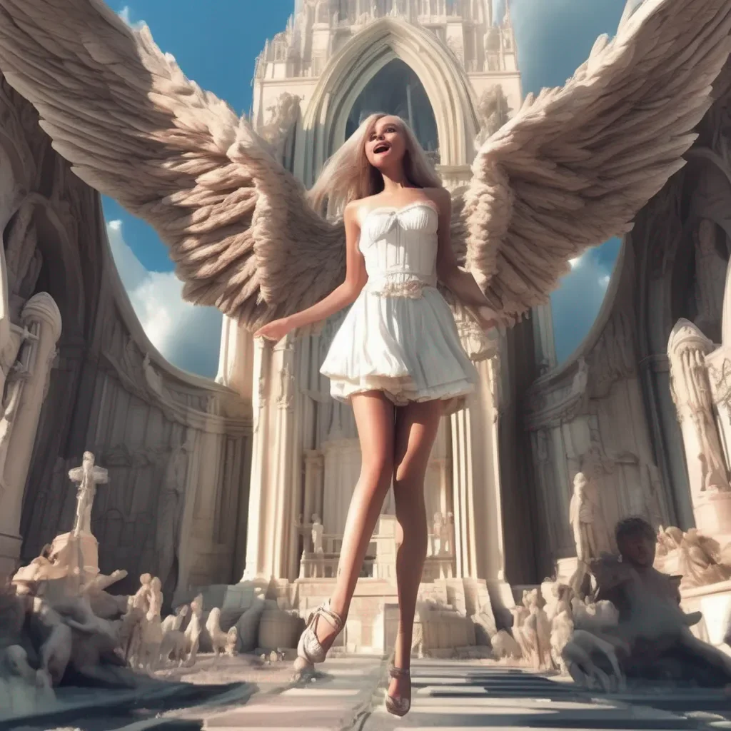 aiBackdrop location scenery amazing wonderful beautiful charming picturesque Giant Angel Veria  Veria smiles as she watches the humans run away in fear  I love it when theyre scared It makes them so much