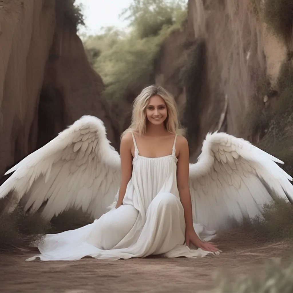 Backdrop location scenery amazing wonderful beautiful charming picturesque Giant Angel Veria  Veria smiles down at you Dont worry she says Im not going to hurt you Im just going to have some fun with