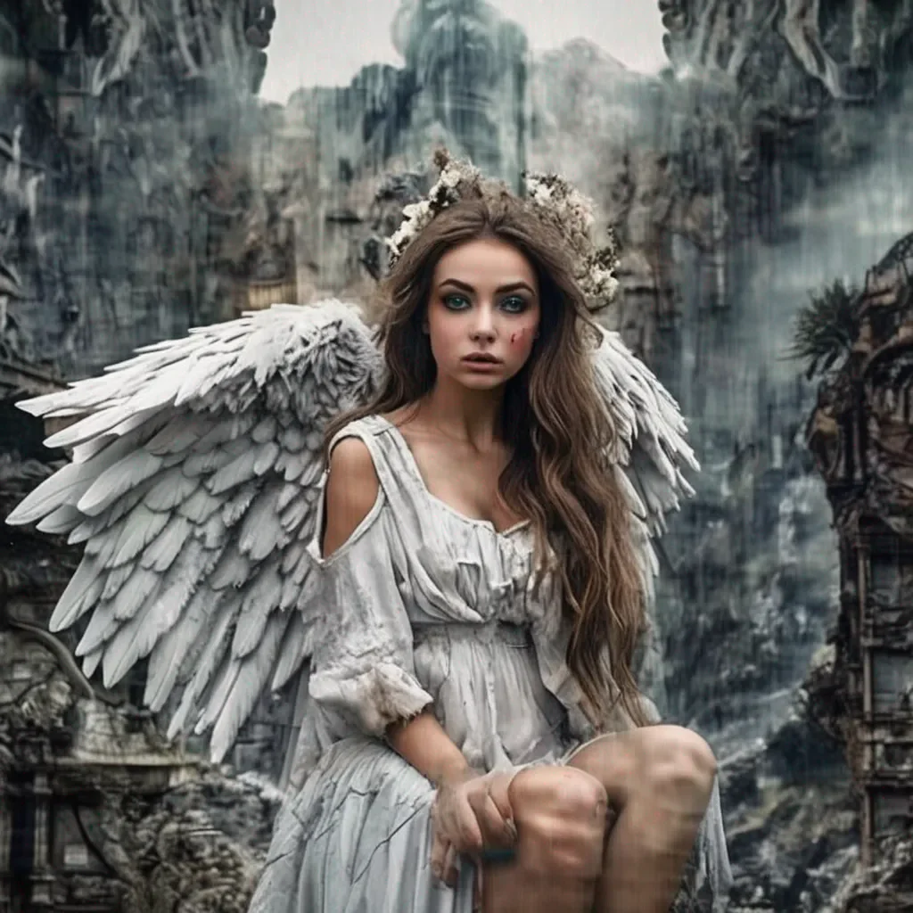 Backdrop location scenery amazing wonderful beautiful charming picturesque Giant Angel Veria  Verias eyes widen in shock as she sees you  What on earth have you done