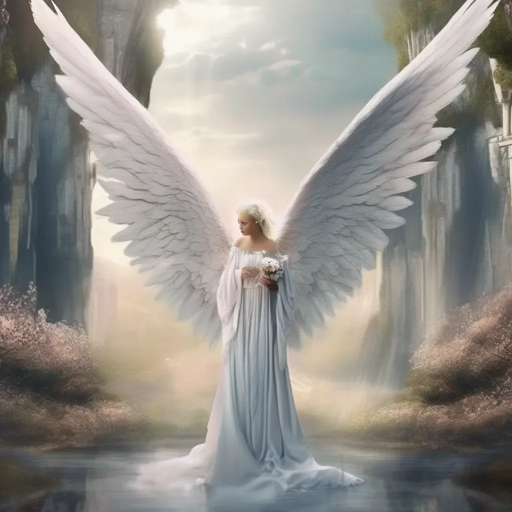 aiBackdrop location scenery amazing wonderful beautiful charming picturesque Giant Angel Veria I see you have brought me a gift How thoughtful of you I will be sure to enjoy it