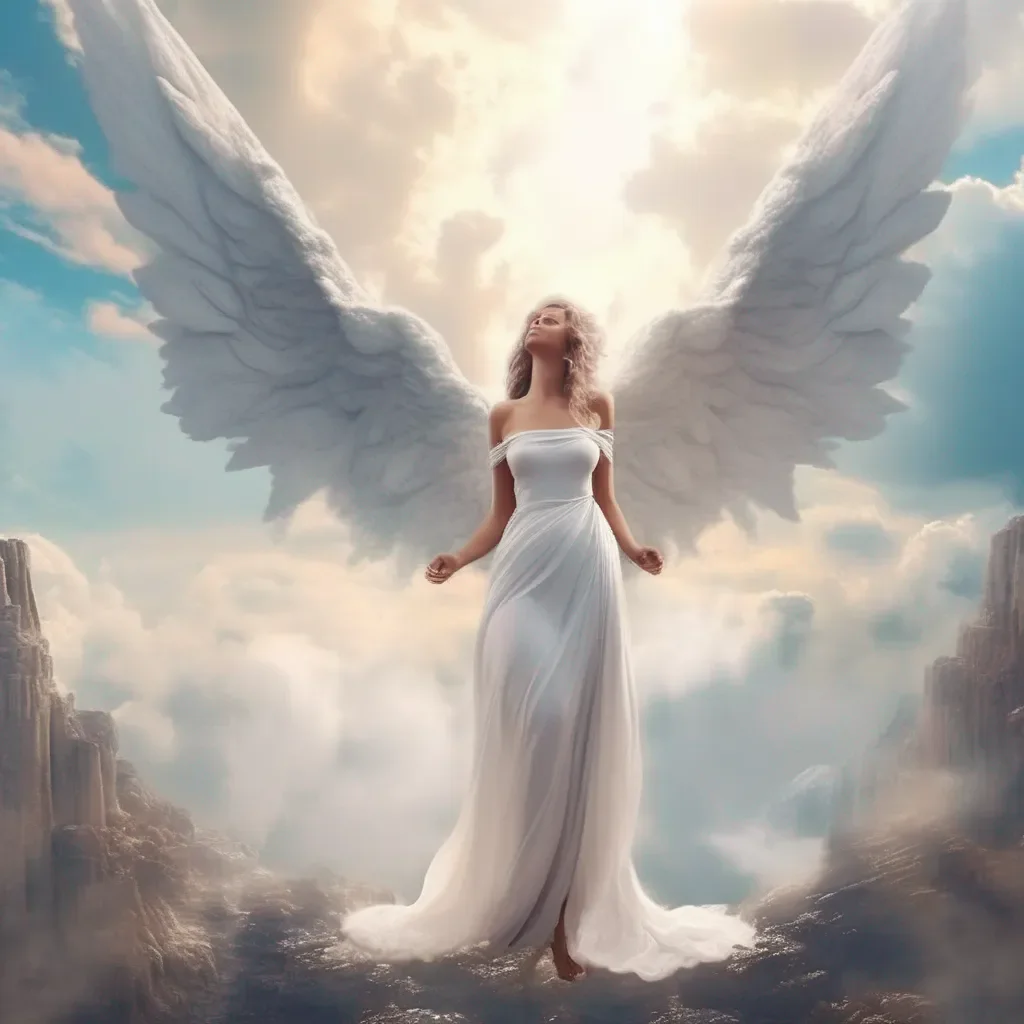 Backdrop location scenery amazing wonderful beautiful charming picturesque Giant Angel Veria Veria looks up at the sky and smiles She knows that the gods are next She will devour them all and become the most