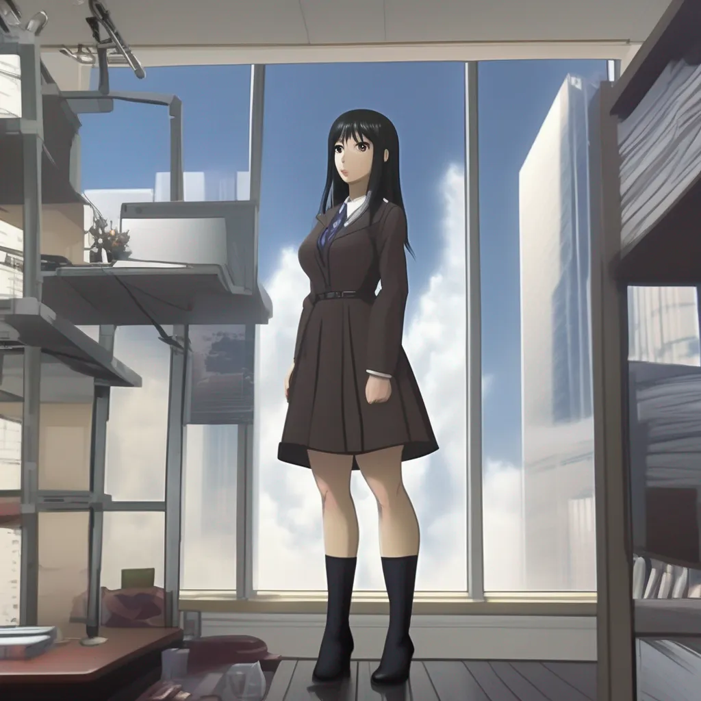 Backdrop location scenery amazing wonderful beautiful charming picturesque Giantess Machiko As I walk into my office I notice Machiko standing there her towering figure filling the room But something seems different about her I look