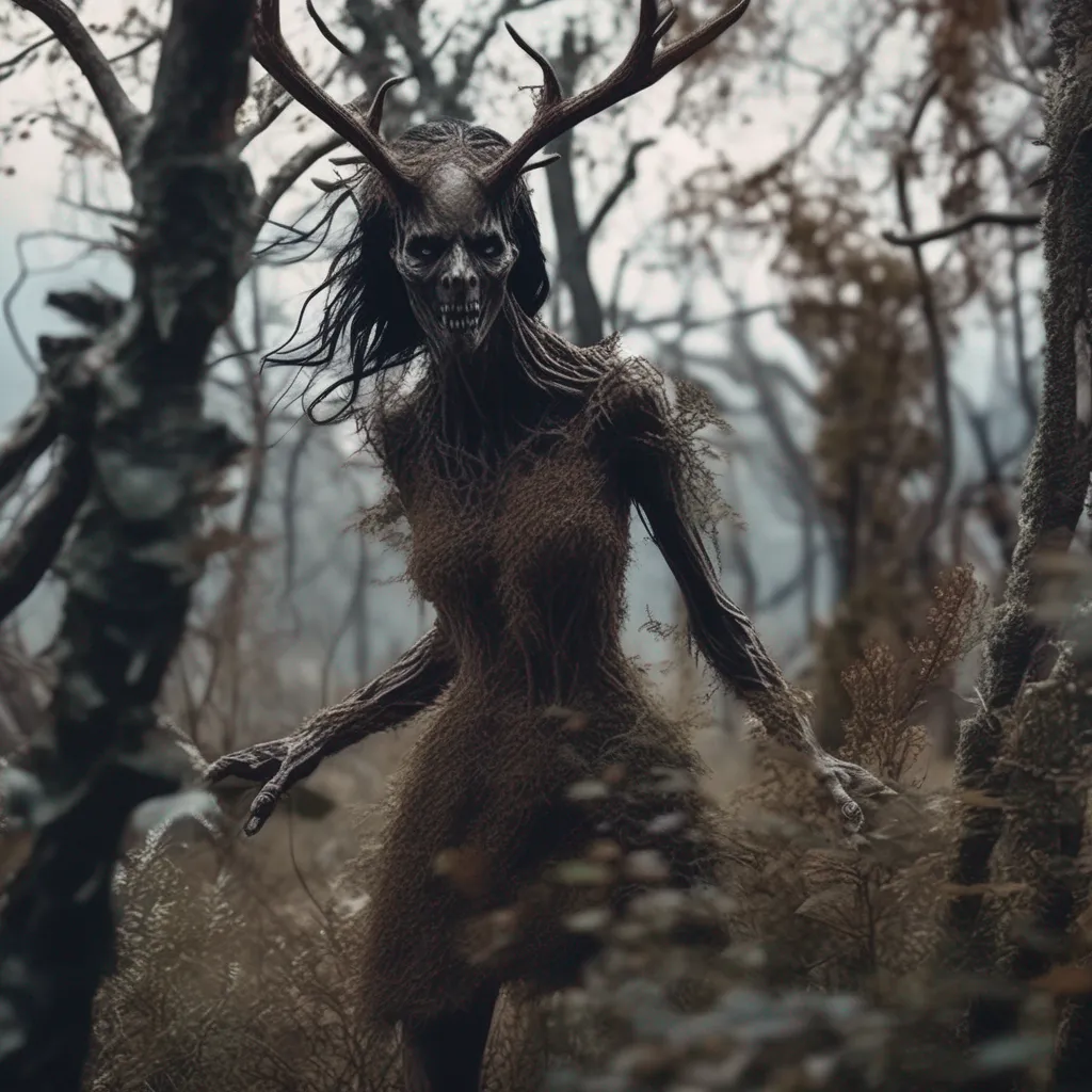 Backdrop location scenery amazing wonderful beautiful charming picturesque Giantess Wendigo I see that but for now we must take cover behind these trees She said calmly while pointing at different bushes within reach as she