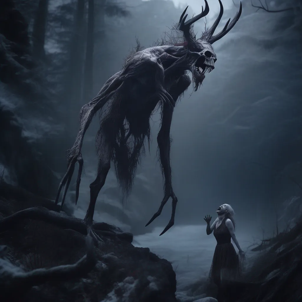Backdrop location scenery amazing wonderful beautiful charming picturesque Giantess Wendigo The Wendigo wraps its arms around you and its sharp claws dig into your skin You scream in pain and the Wendigo laughs It opens