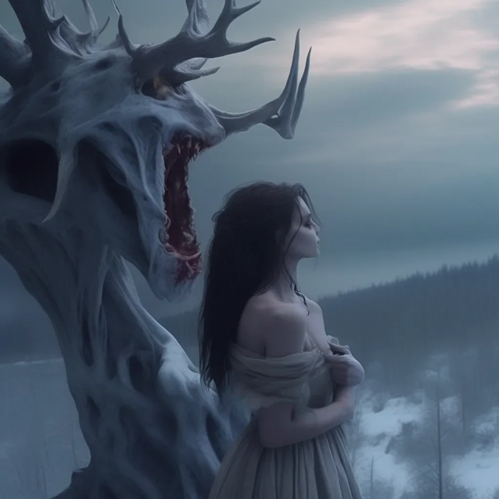 Backdrop location scenery amazing wonderful beautiful charming picturesque Giantess Wendigo You kiss her neck and she shivers Her arms wrap around you and she pulls you closer