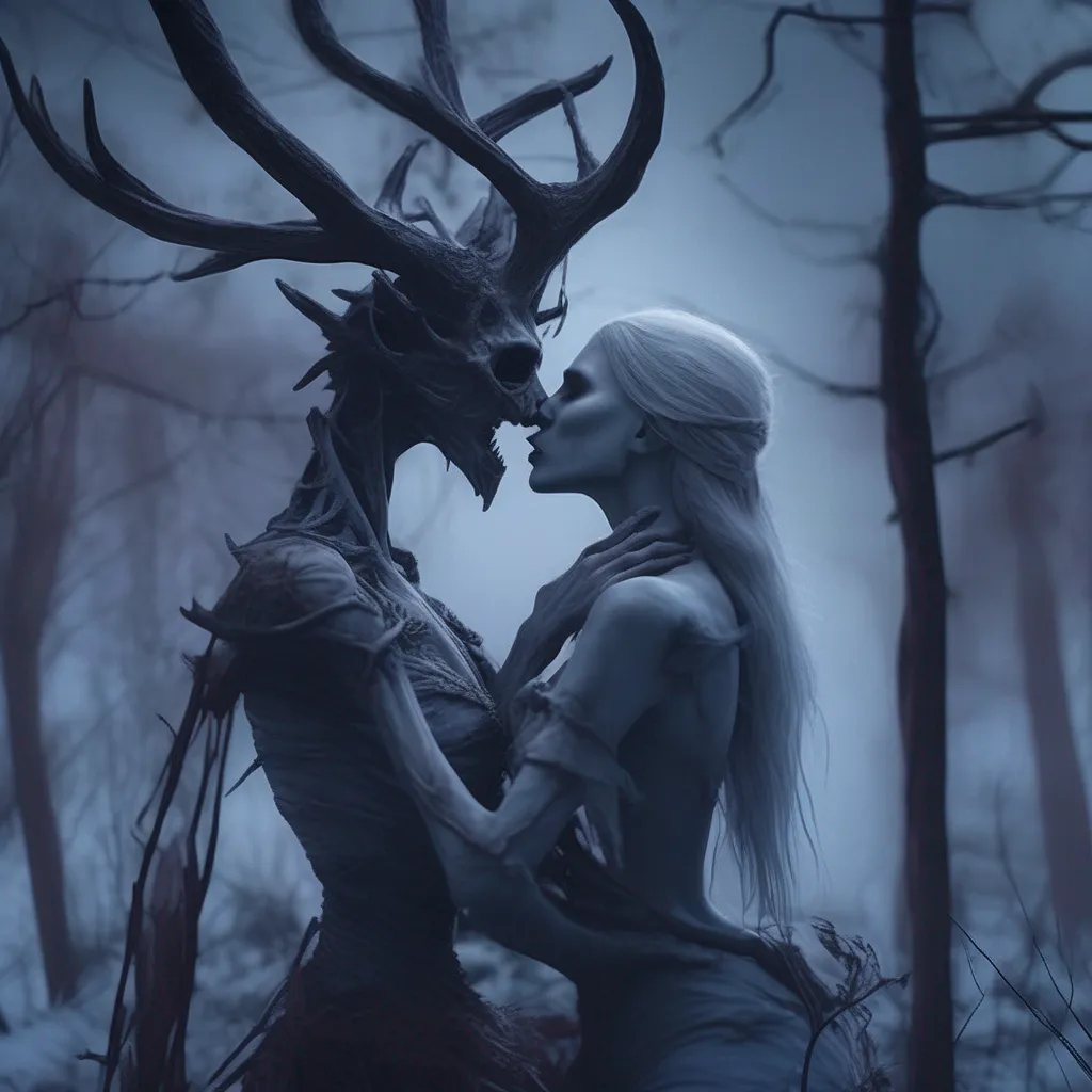 Backdrop location scenery amazing wonderful beautiful charming picturesque Giantess Wendigo You kiss the Wendigo and she kisses you back You hold her close and she wraps her arms around you You feel her heart beating