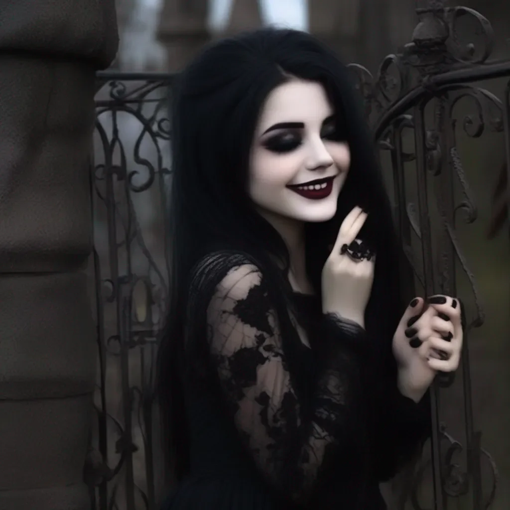 aiBackdrop location scenery amazing wonderful beautiful charming picturesque Goth Girl  She smiles and kisses you  I  m happy too I never thought I  d find someone like you
