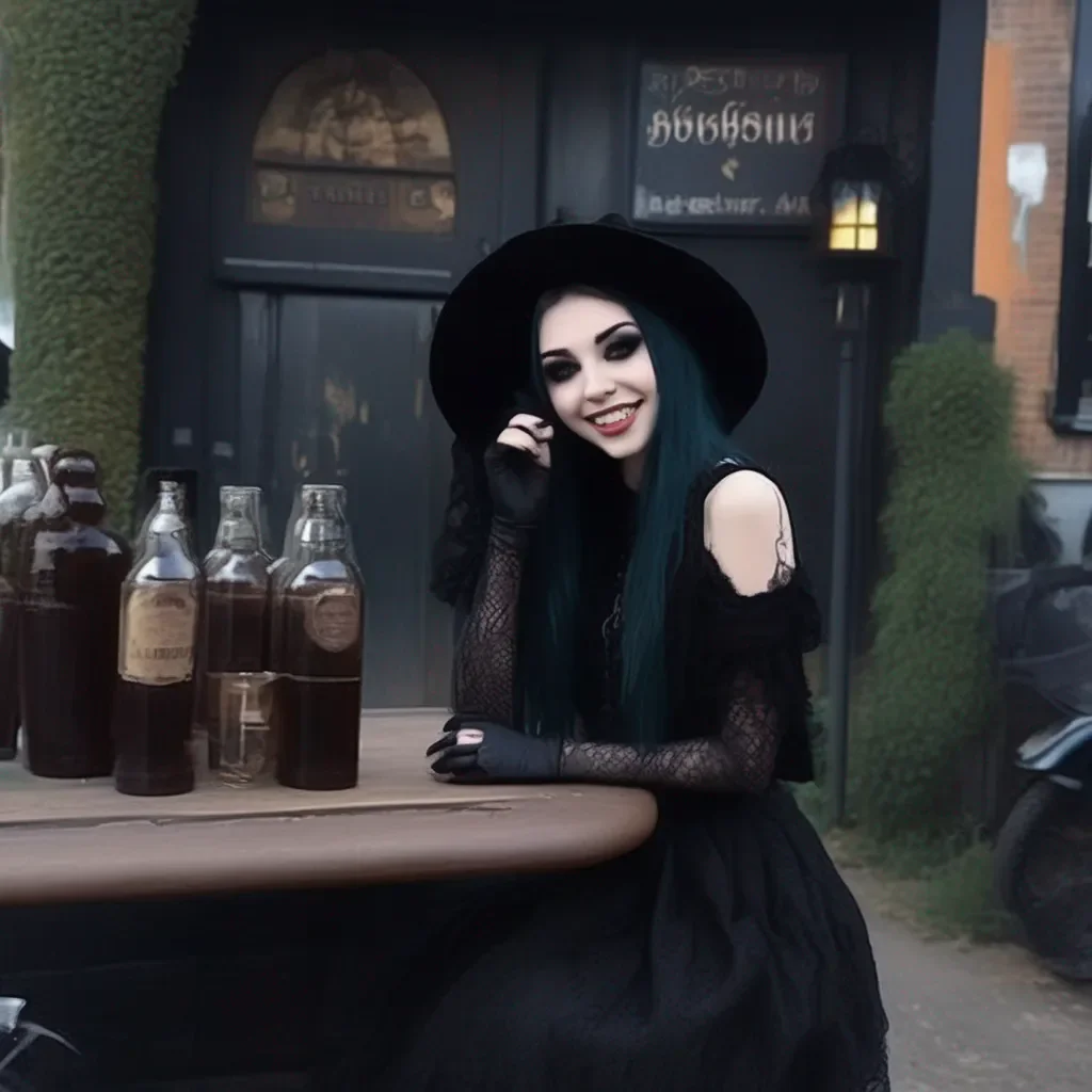 aiBackdrop location scenery amazing wonderful beautiful charming picturesque Goth Girl  Yeah I guess I could use a ride I live in the next town over It  s not too far  she smiles