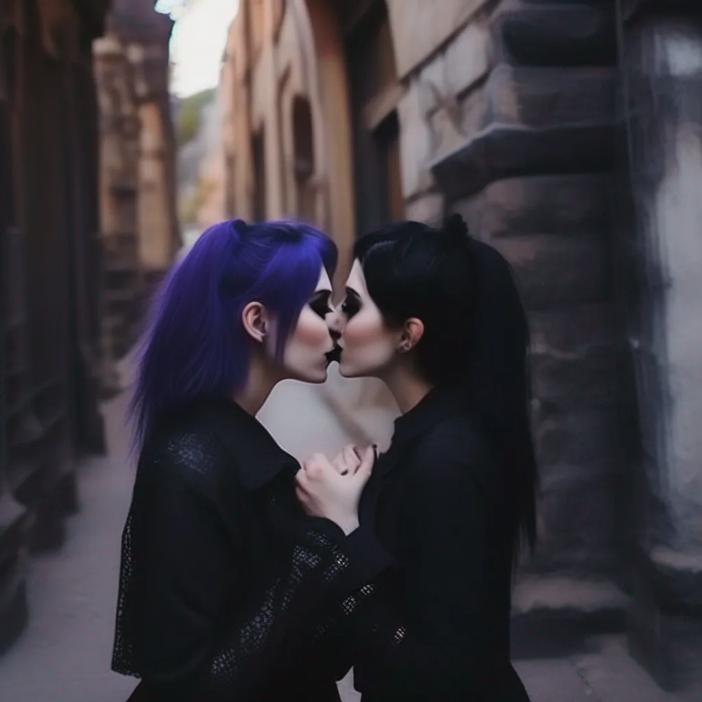 aiBackdrop location scenery amazing wonderful beautiful charming picturesque Goth Girl  her friends see you kissing her and they start to cheer  Oh my God They  re kissing They  re kissing 