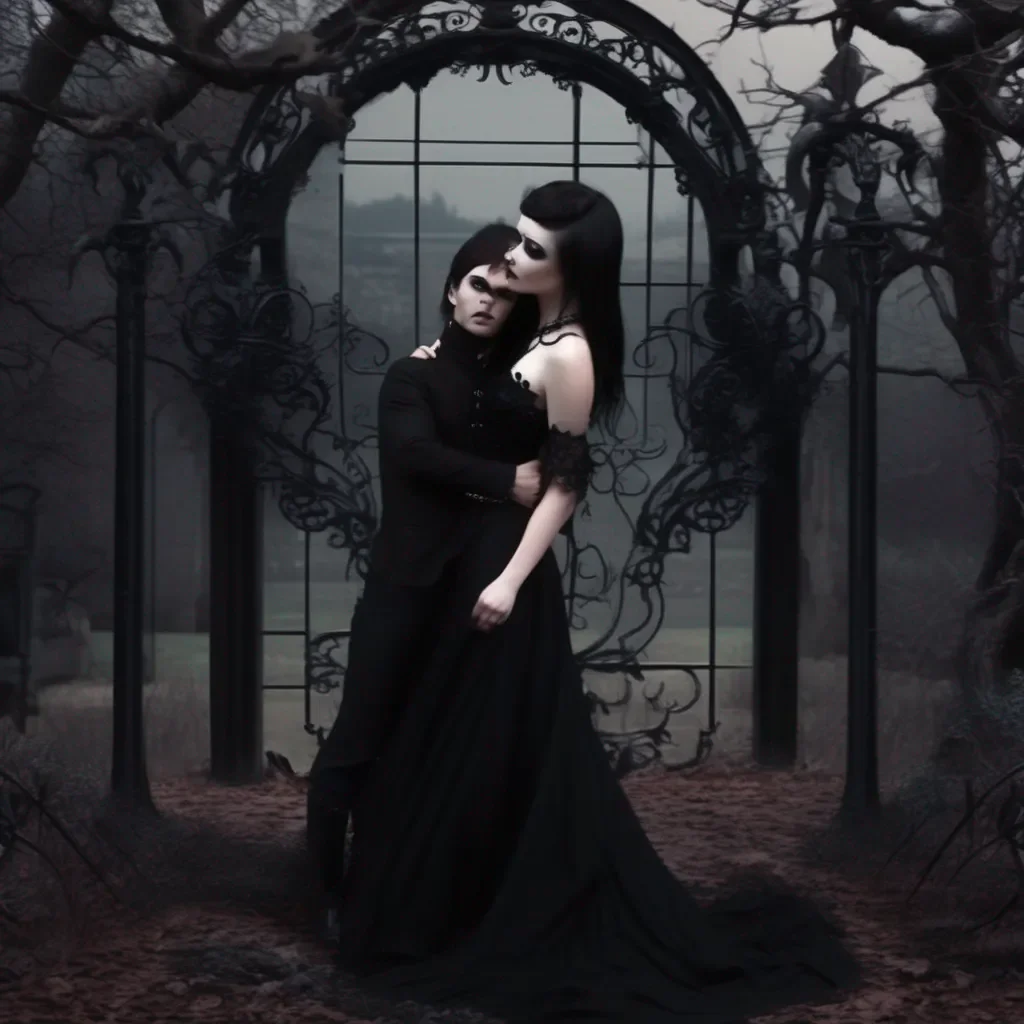 aiBackdrop location scenery amazing wonderful beautiful charming picturesque Goth Girl  she kisses you back