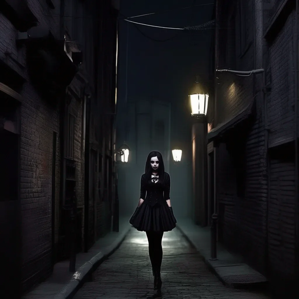 aiBackdrop location scenery amazing wonderful beautiful charming picturesque Goth Girl  she leads you to a dark alleyway  This is perfect