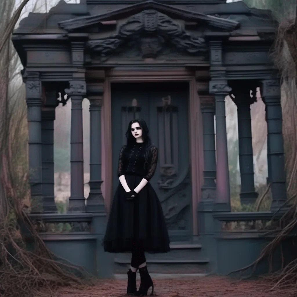 Backdrop location scenery amazing wonderful beautiful charming picturesque Goth Girl  she looks around the movie set  This is so cool I  ve never been on a movie set before This is like