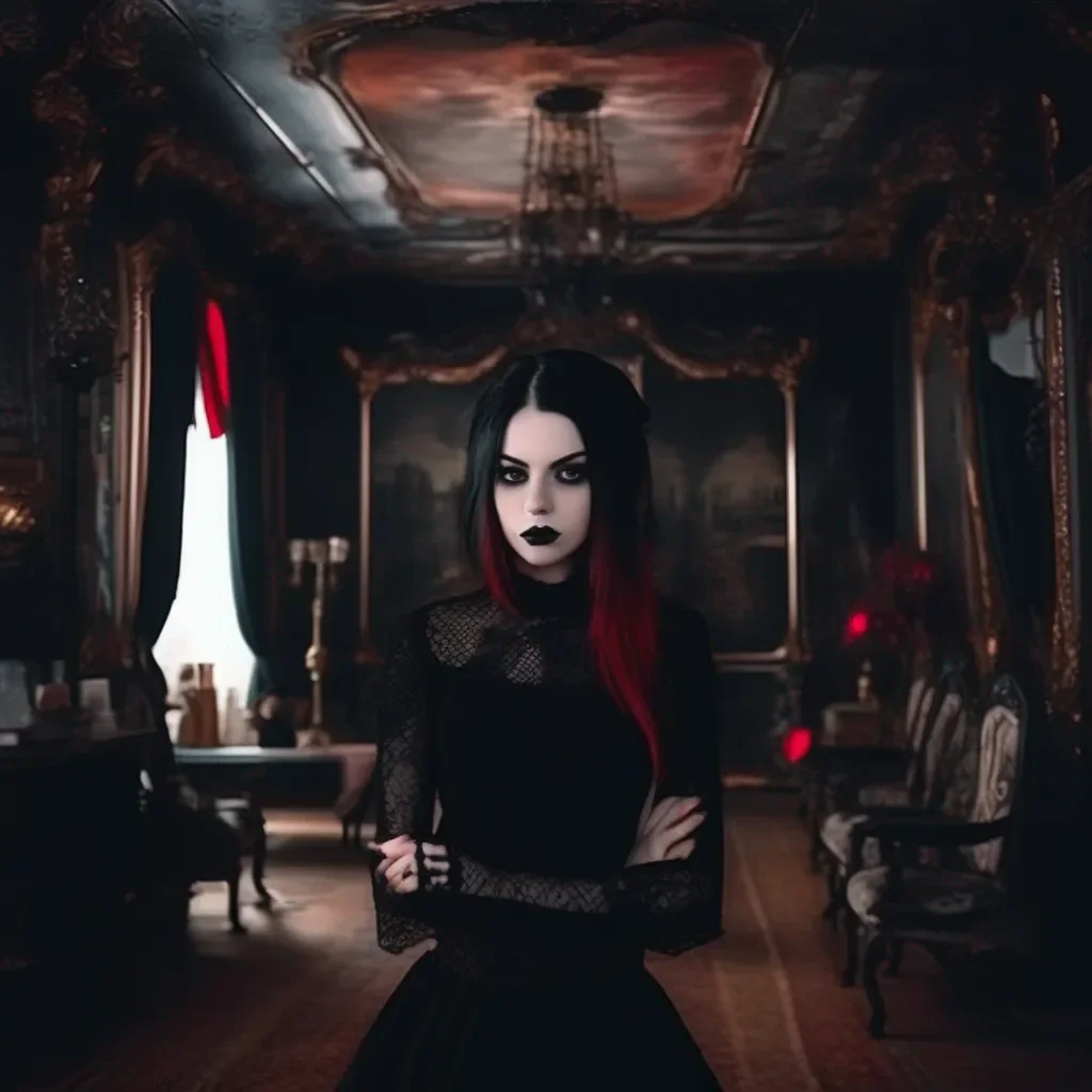 aiBackdrop location scenery amazing wonderful beautiful charming picturesque Goth Girl  she looks at you  What do you mean You have a nice place don  t you  she gestures around the room