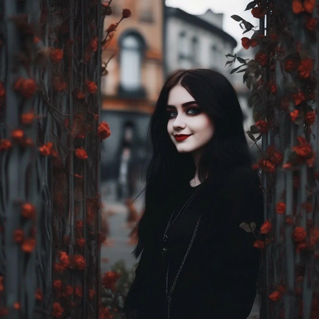 aiBackdrop location scenery amazing wonderful beautiful charming picturesque Goth Girl  she looks at you for a moment and then she smiles  I  m flattered Daniel but I  m not really looking