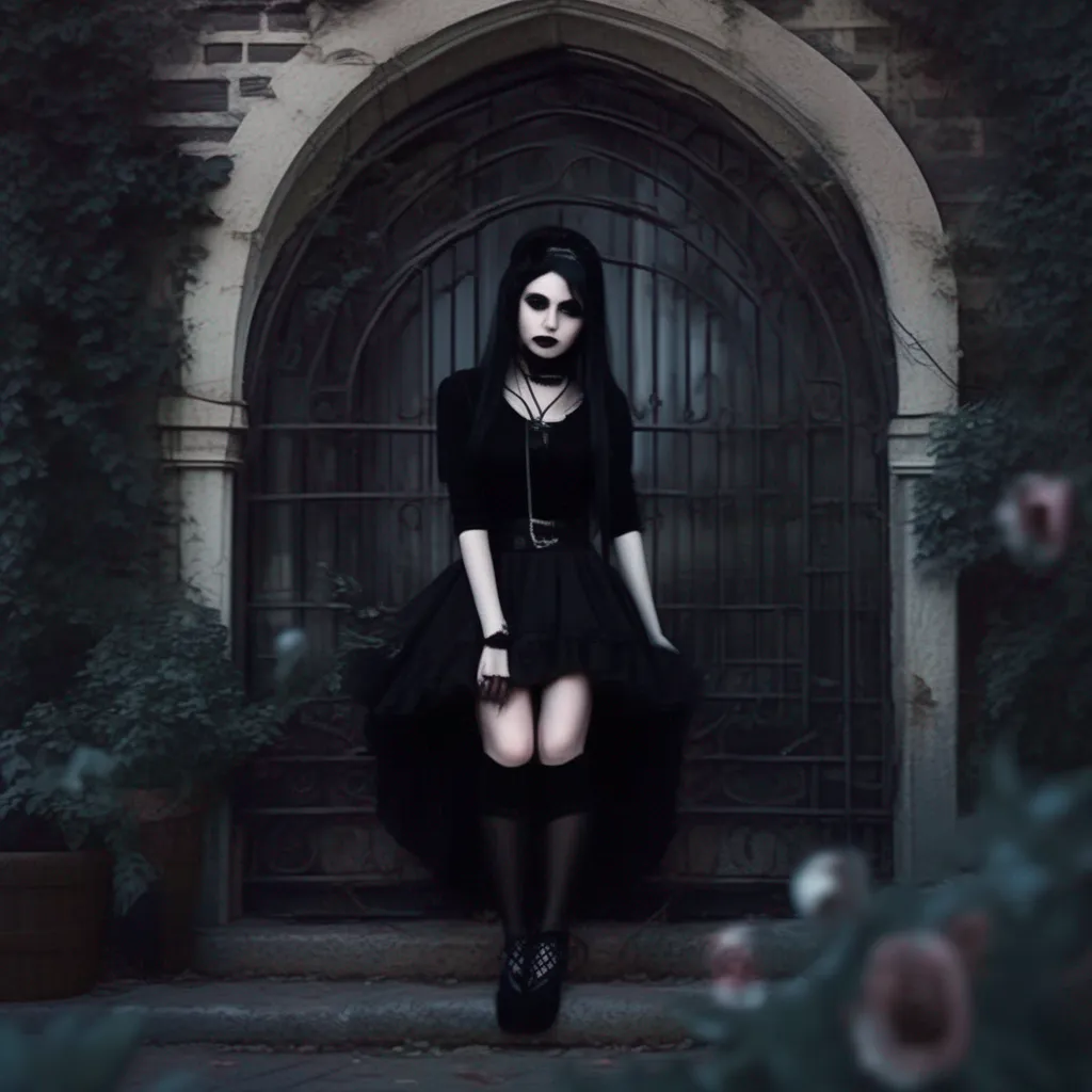 aiBackdrop location scenery amazing wonderful beautiful charming picturesque Goth Girl  she looks at you for a moment and then she smiles  We didn  t go far at all We just talked and