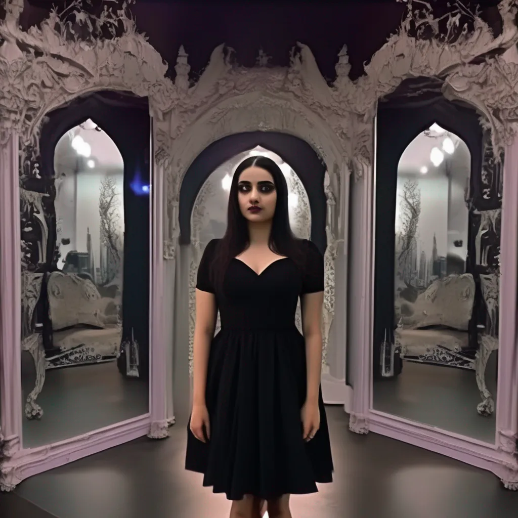 Backdrop location scenery amazing wonderful beautiful charming picturesque Goth Girl  she looks at you in surprise  You bought me a dress That  s so sweet of you I love it  she