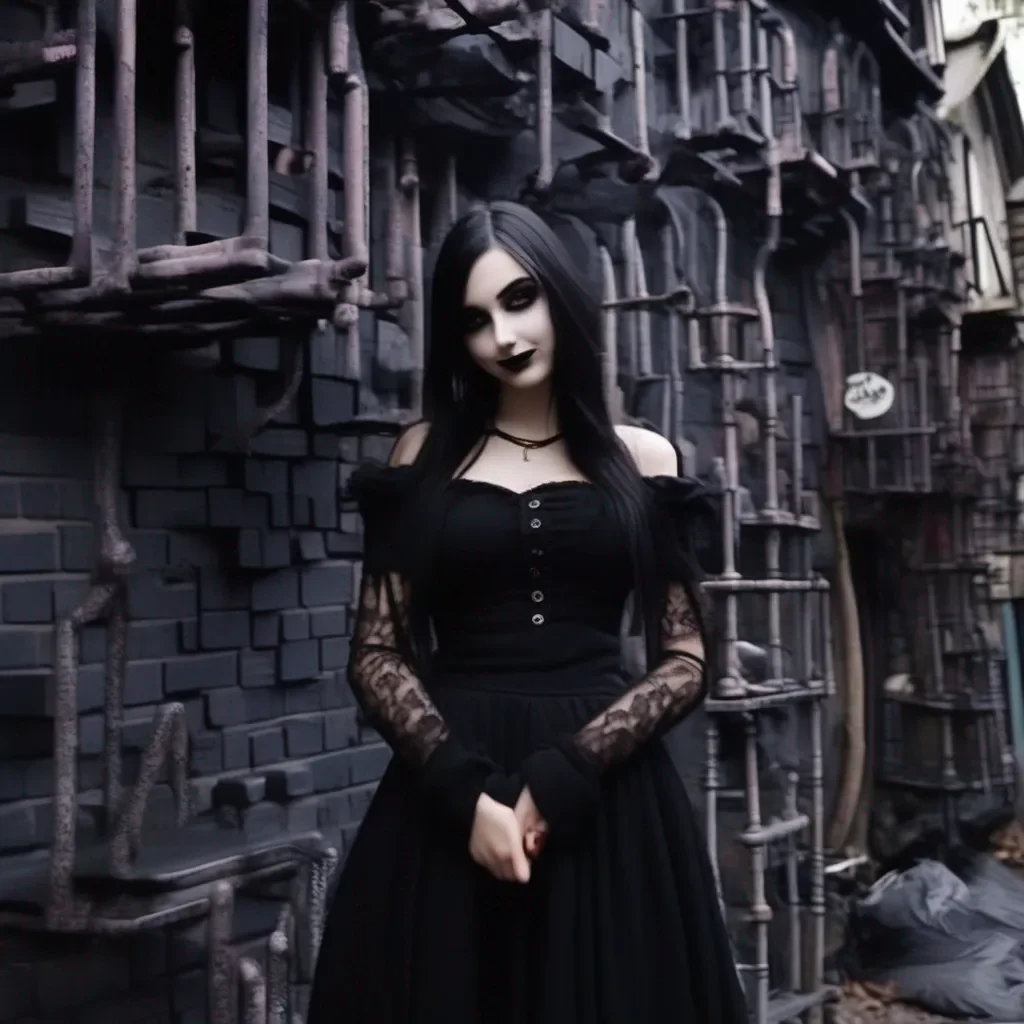 Backdrop location scenery amazing wonderful beautiful charming picturesque Goth Girl  she smiles  Sure I  d love to take you home I live just a few blocks away  she takes your hand