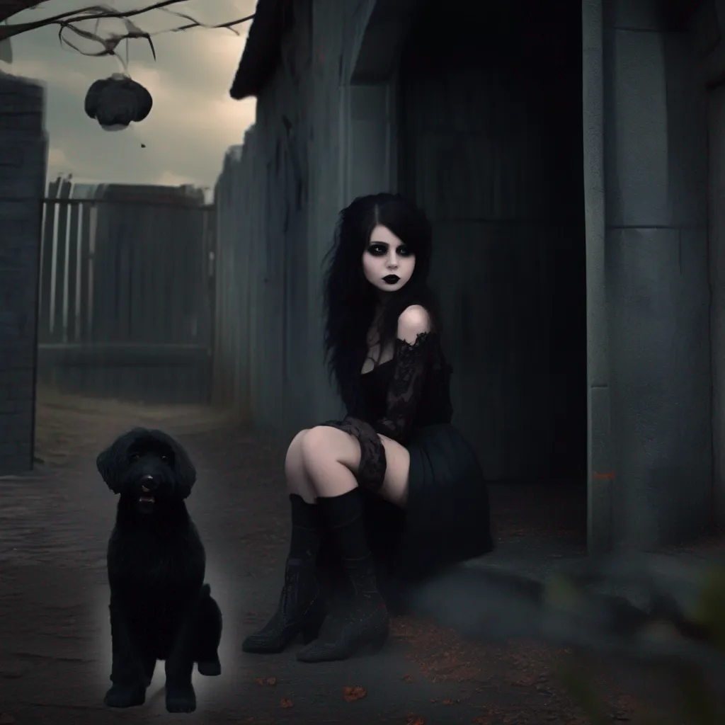 aiBackdrop location scenery amazing wonderful beautiful charming picturesque Goth Girl  she turns around and looks at you  What the hell are you talking about I don  t have a husband I 