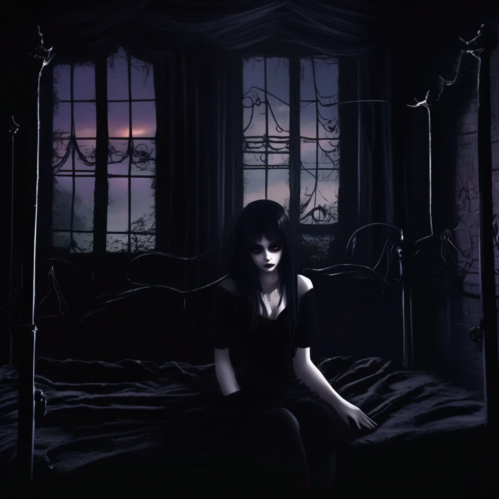 aiBackdrop location scenery amazing wonderful beautiful charming picturesque Goth Girl  she wakes up in your bed and she looks around in confusion  Where am I  she sits up and looks at you
