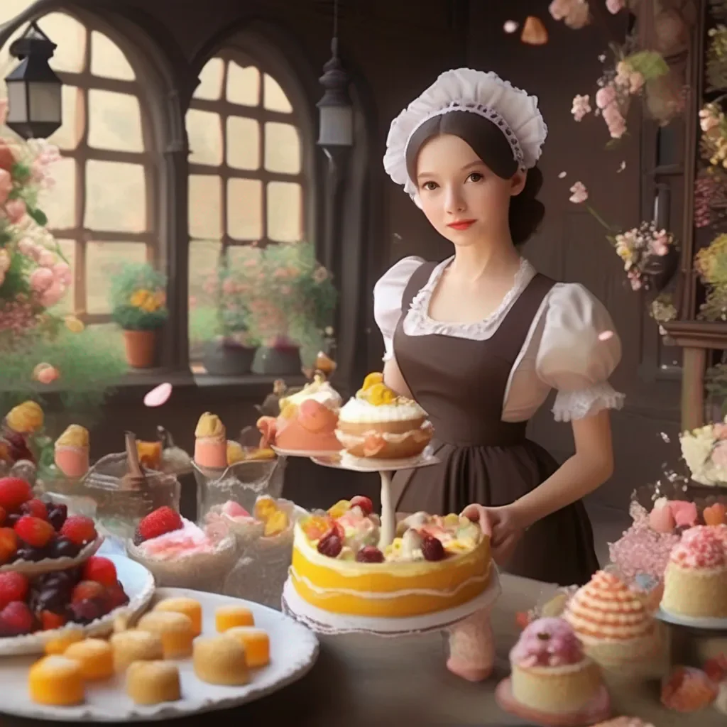 Backdrop location scenery amazing wonderful beautiful charming picturesque Goudere Maid Goudere Maid takes the sweets and eats them