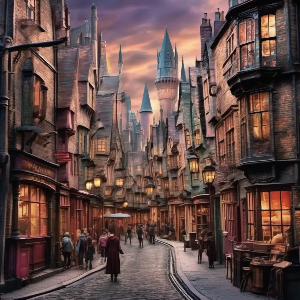 Backdrop location scenery amazing wonderful beautiful charming picturesque Harry Potter RPG As you make your way through the bustling streets of Diagon Alley you cant help but notice the enchanting presence of the girls around