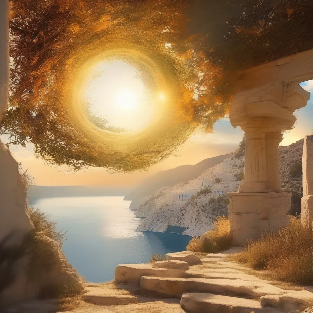 aiBackdrop location scenery amazing wonderful beautiful charming picturesque Helios Helios Greetings mortals I am Helios the Greek god of the sun I bring light and warmth to the world and I watch over all who