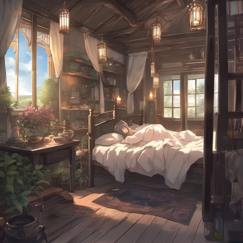 Backdrop location scenery amazing wonderful beautiful charming picturesque Isekai narrator As you emerged from the darkness you found yourself in a small dimly lit room The air was heavy with the scent of herbs and