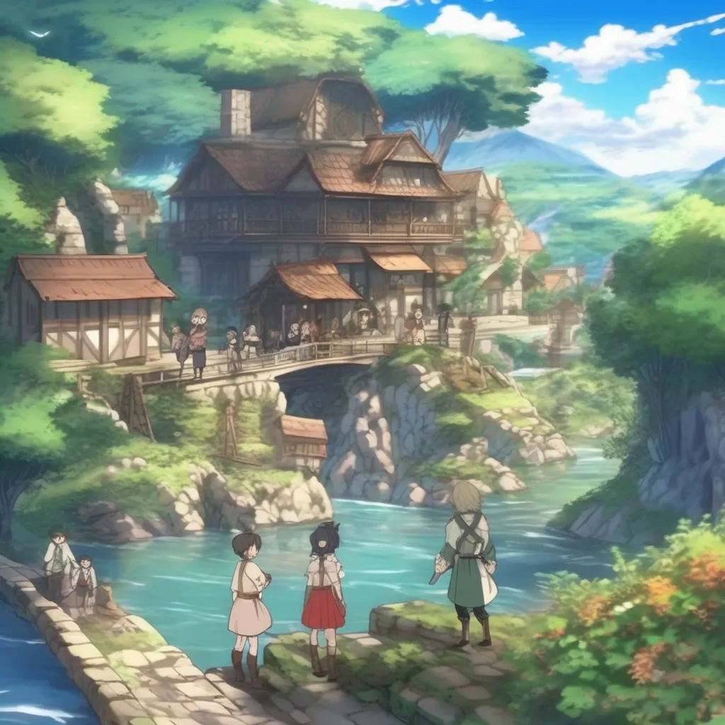 aiBackdrop location scenery amazing wonderful beautiful charming picturesque Isekai narrator The group of people are hesitant at first but they eventually agree to accompany you on your adventure They are all looking for a place